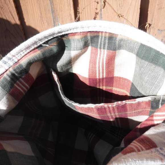 Crossbodyleather Extra Large Leather/Cotton Tote Made in USA - Picture 5 of 12